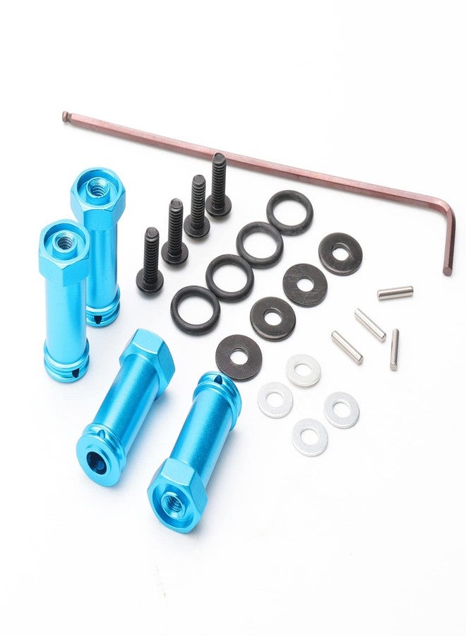 Rchobbytop Pack of 4 Aluminum 12mm Wheel Hub Hex Adapters 30mm Extension Offset Upgrade Parts for Traxxas Slash 4x4 HQ 727 1/10 RC Short Course Truck, Blue - Image 3